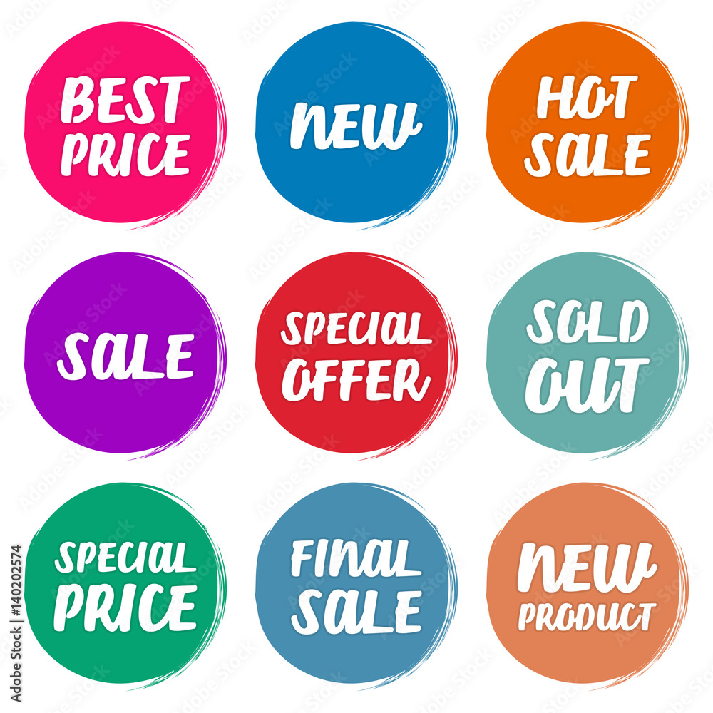 Collection symbols such as Special offer, Hot sale, Best price, New, Sold out, Special price, Final sale, New Product Collection symbols such as Special offer, Hot sale, Best price, New, Sold out, Special price, Final sale, New Product