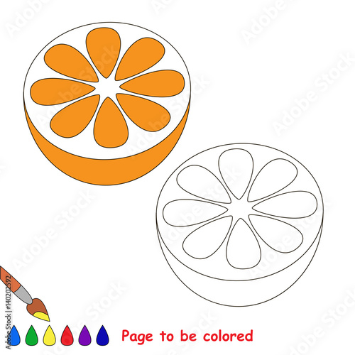 Page to be colored, simple education game for kids.