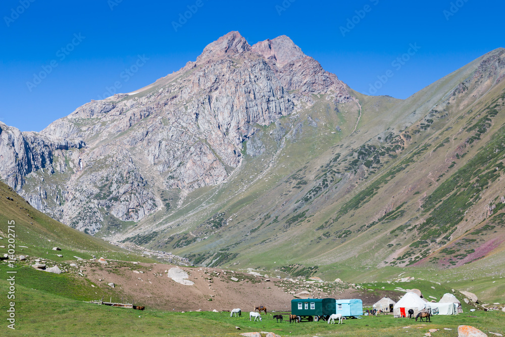 Fototapeta premium Nomad camp in Kyrgyzstan