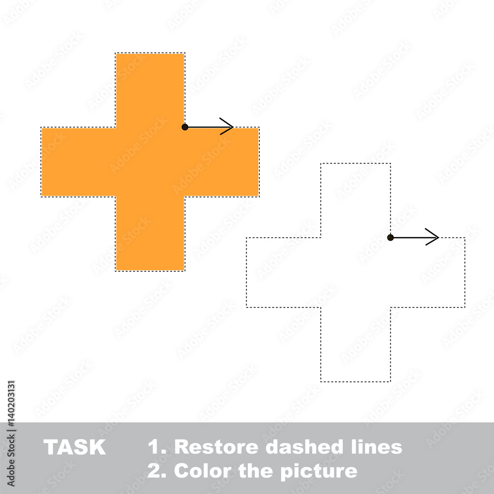 Fototapeta premium Vector trace educational game for preschool kids.