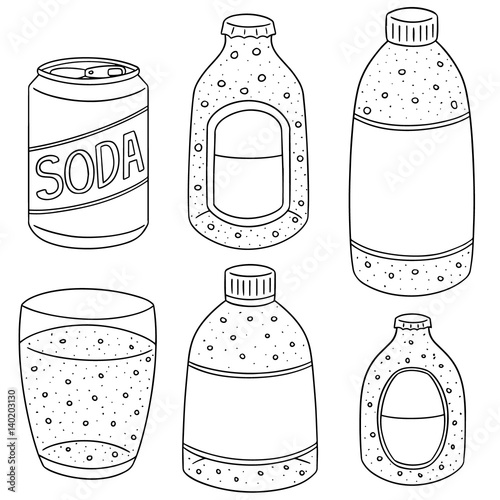 vector set of soda