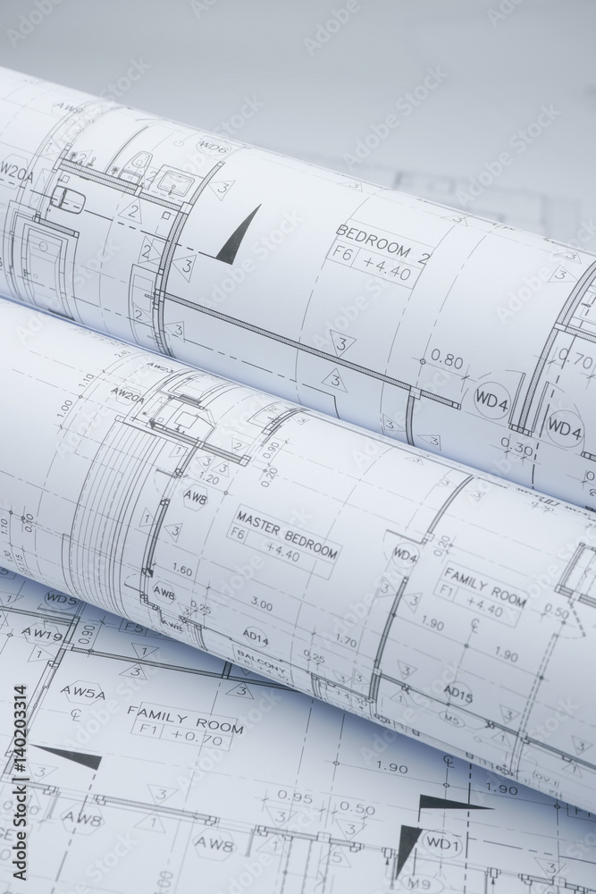architectural drawing paper rolls of a dwelling for construction architectural drawing paper rolls of a dwelling for construction