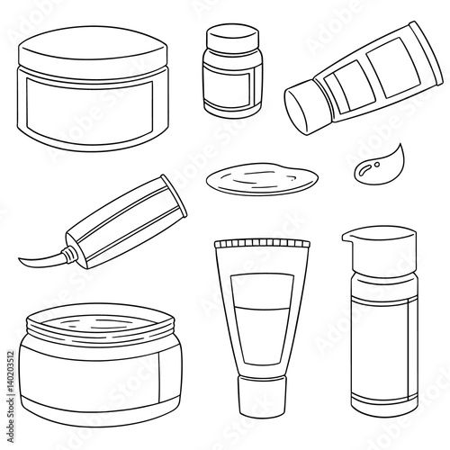 vector set of topical cosmetic and topical medicine
