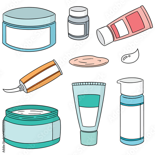 vector set of topical cosmetic and topical medicine