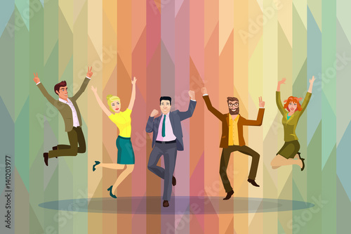 business people jumping