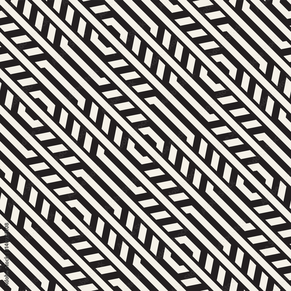 Vector Seamless Pattern. Repeating Lattice Abstract Background. Linear Grid From Striped Hexagonal Elements.