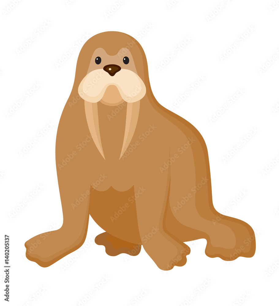 Walrus flat style icon