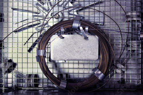 Micropacked stainless steel capillary column in a gas chromatography oven.