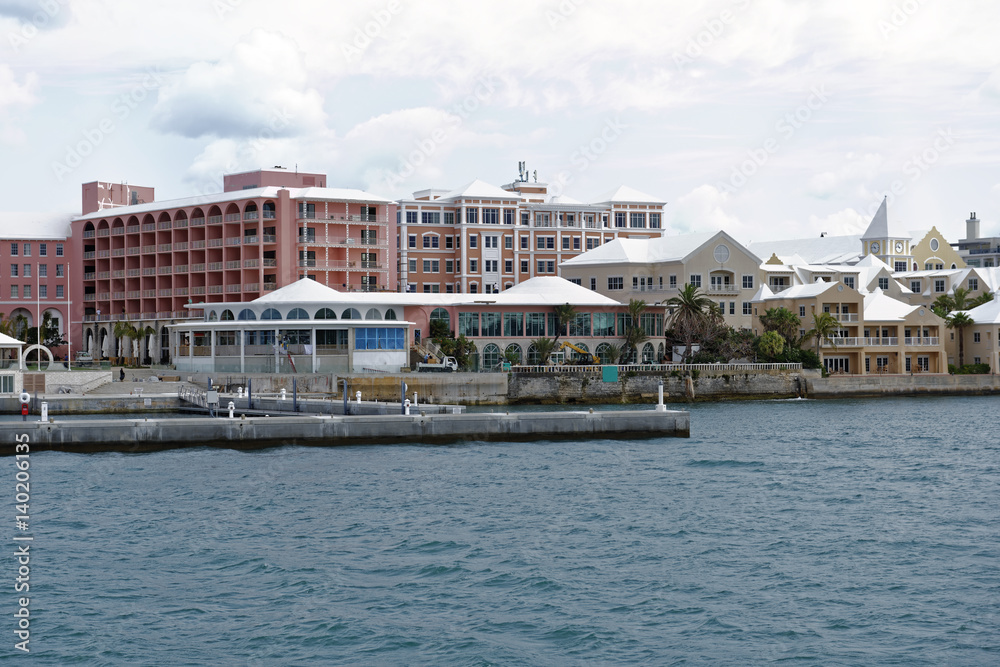 Ferry approach to Hamilton, the capital of Bermuda Ferry approach to Hamilton, the capital of Bermuda