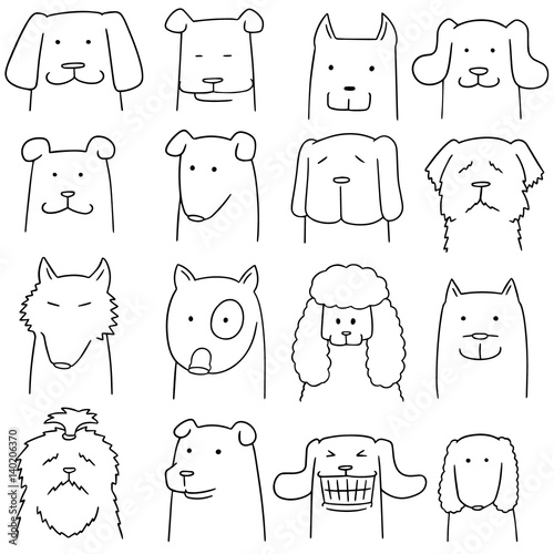 vector set of dog