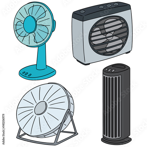 vector set of fan