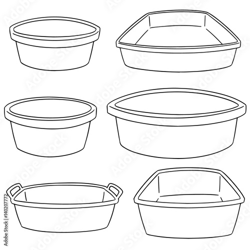 vector set of plastic basin