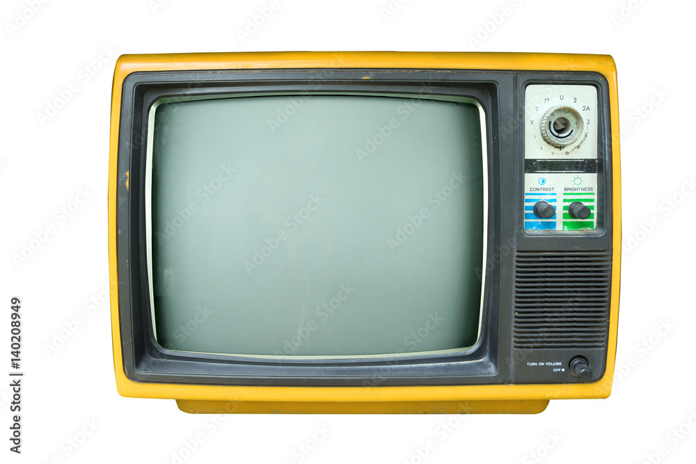 Retro television - Old vintage TV isolate on white, retro technology.