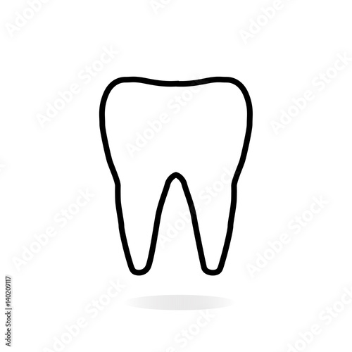 tooth icon on white background. tooth sign.