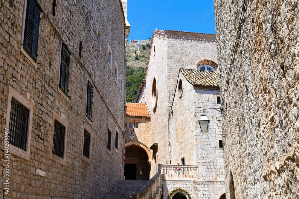 Staircase and buildings within Dubrovnik Old Town, Croatia
