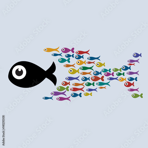 Many fish together as big fish
