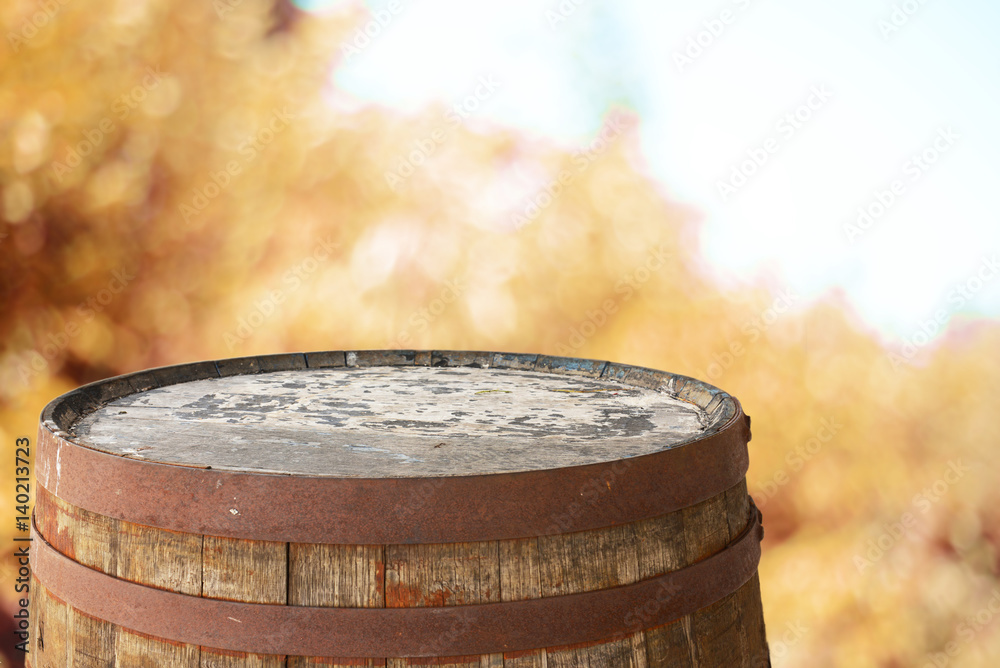 Old barrel top for display montages