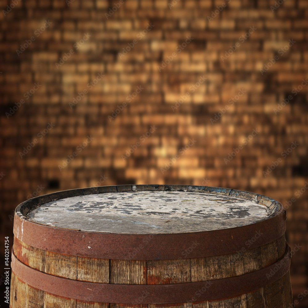 Old barrel top for display montages