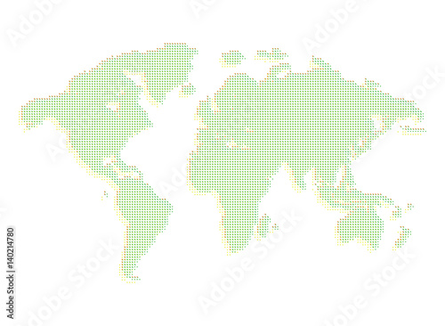 Isolated green color worldmap of dots on white background  earth vector illustration