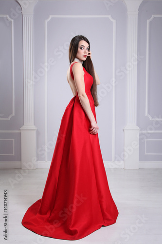 wearing red dress