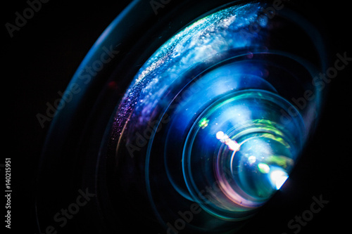 Macro of a projector lens photo