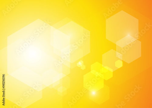 Vector : Hexagons on yellow and orange background