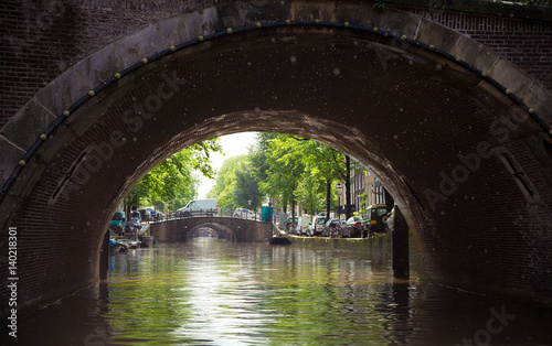 Beautiful view of the canal in Amsterdam