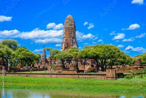 Papier peint Ancient temple of Ayutthaya, Wat Phra Ram, Thailand