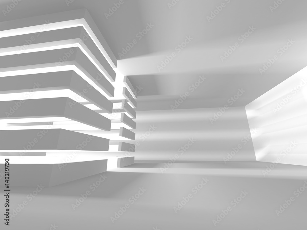 Obraz premium White empty interior. Abstract architecture background