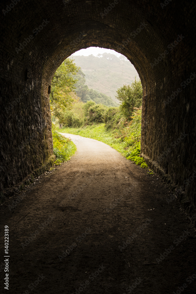 Tunnel in a turistic path in Asturias (North Spain)