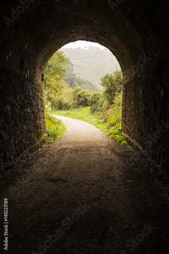 Tunnel in a turistic path in Asturias  North Spain 
