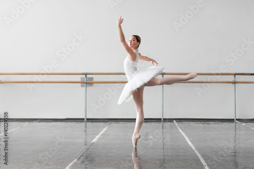 Beautiful ballerina rehearsal in ballet class