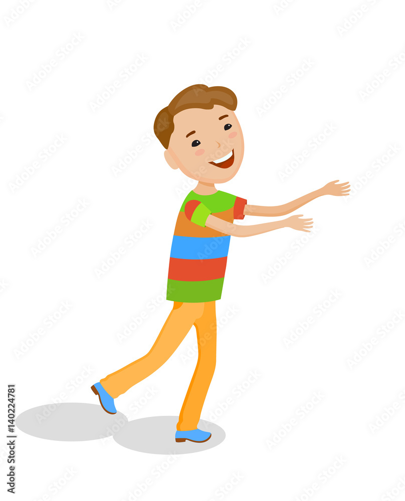 Illustration featuring playing little boy Illustration featuring playing little boy