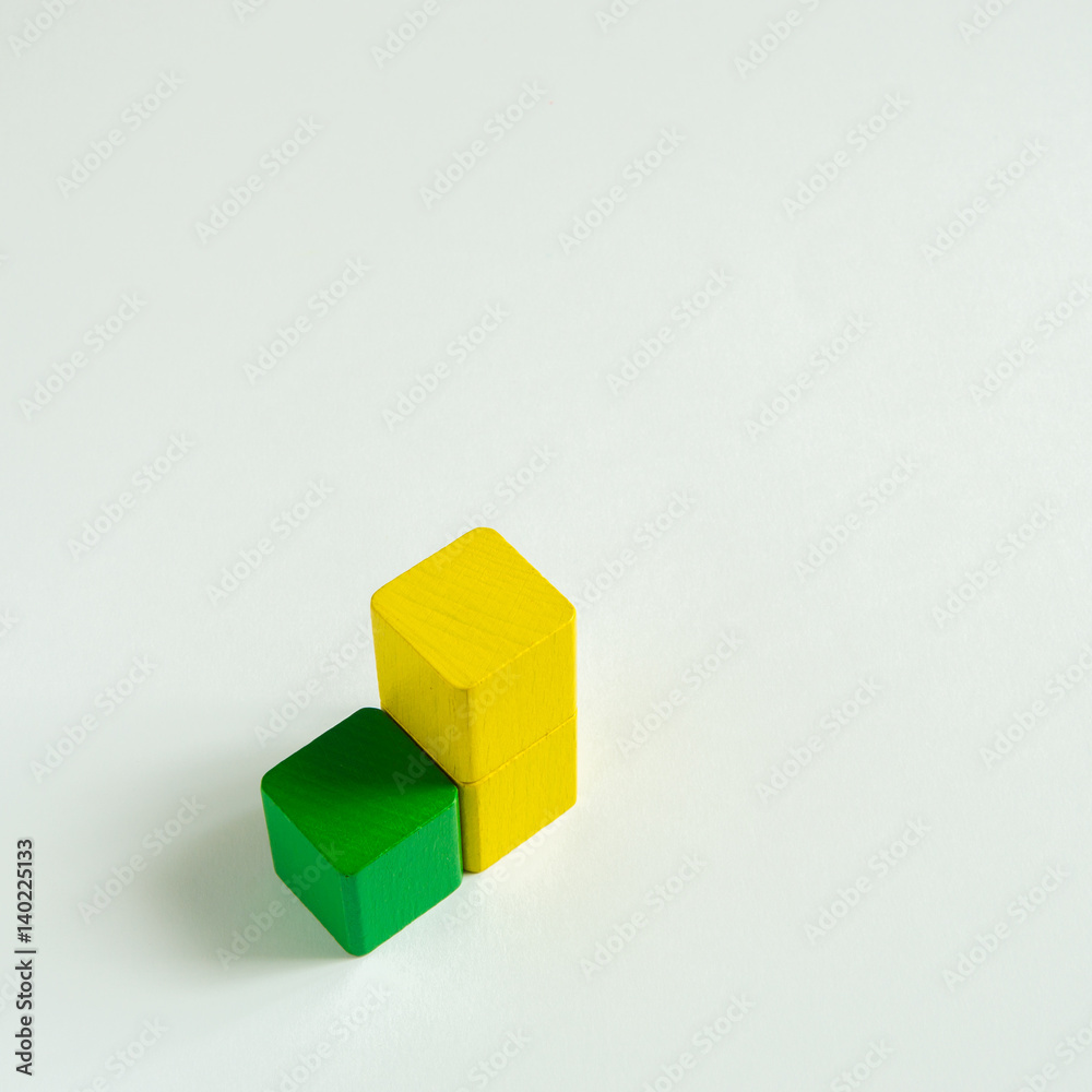 Obraz premium wood blocks statistic-3