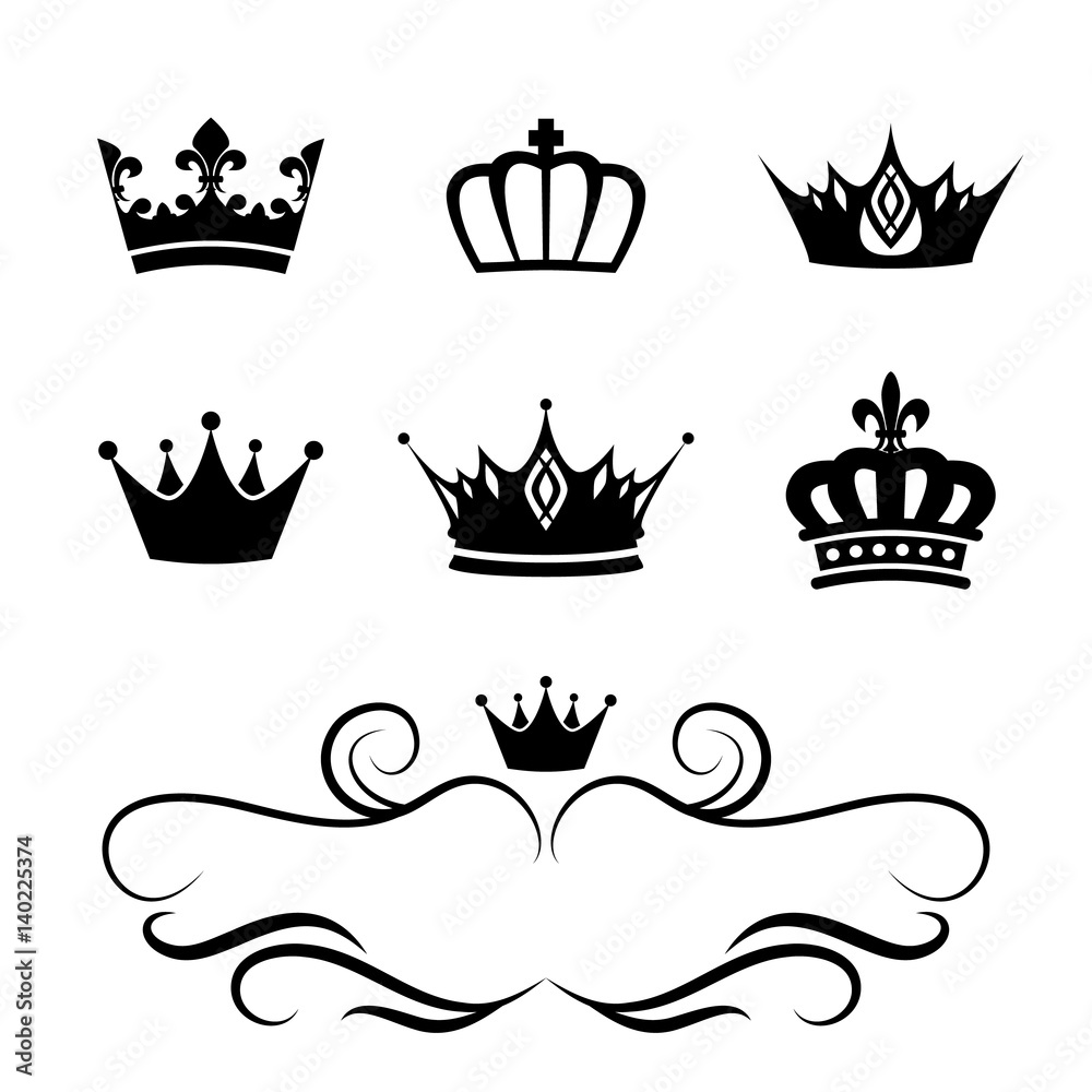 Collection of crown silhouette symbols no.3 Collection of crown silhouette symbols no.3