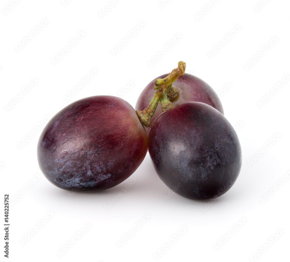 Red grape berry bunch isolated on white background cutout