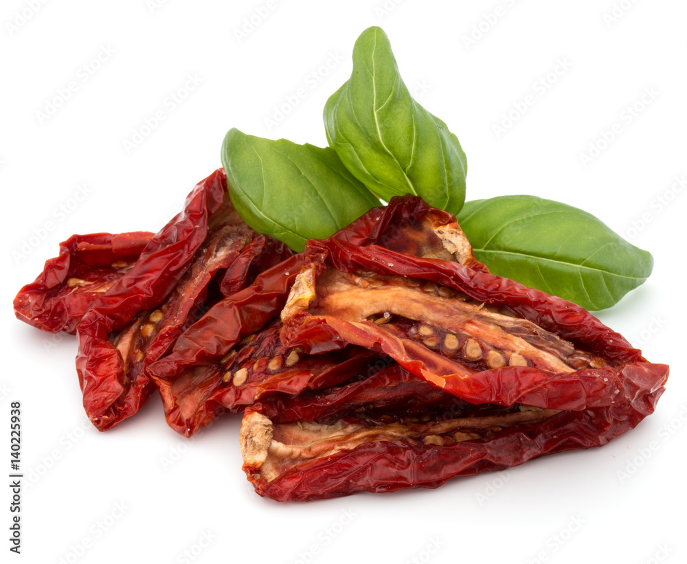 Dried tomatoes isolated on white background cutout Dried tomatoes isolated on white background cutout