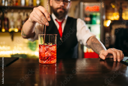 Attractive alcoholic drink preparation show