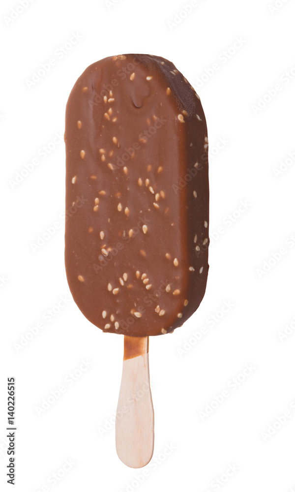 Ice cream on stick in chocolate glaze Ice cream on stick in chocolate glaze