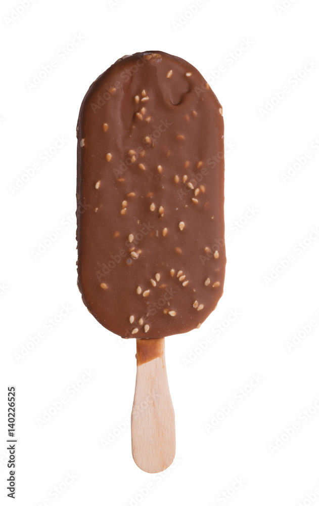 Ice cream on stick in chocolate glaze Ice cream on stick in chocolate glaze