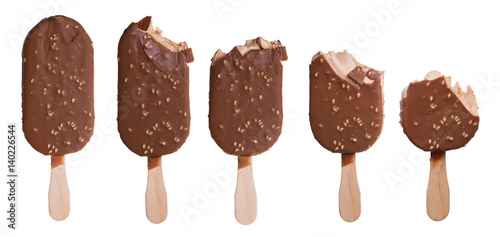 Ice cream on stick in chocolate glaze