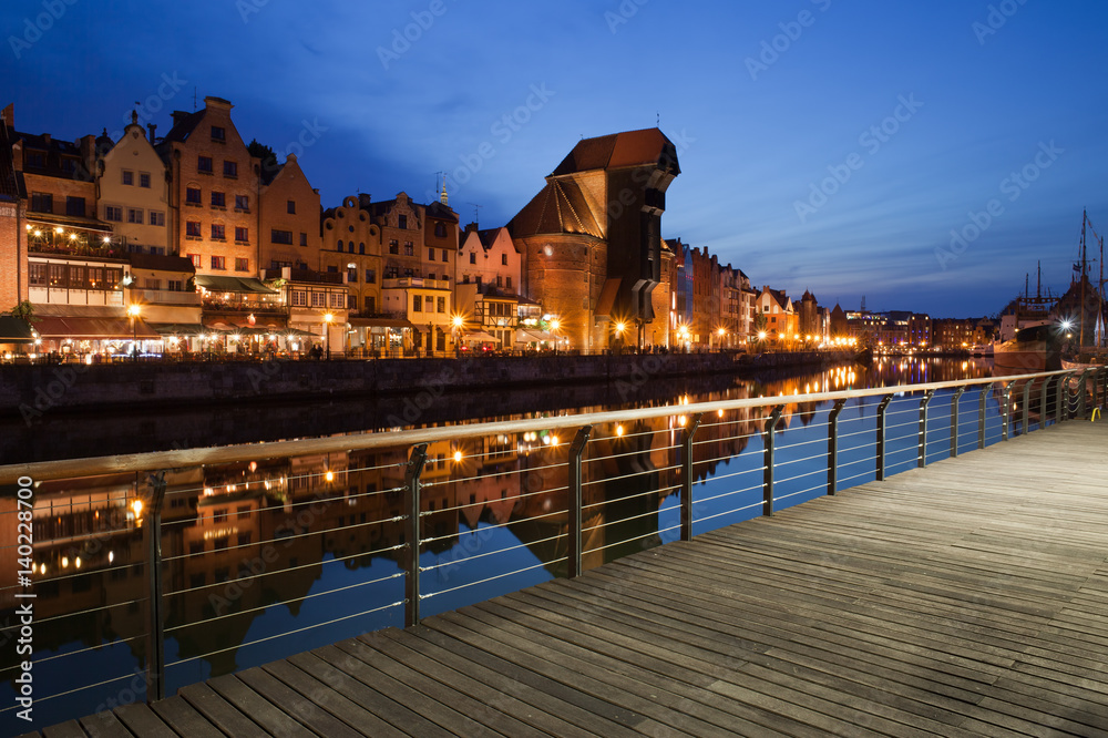 City of Gdansk at Night in Poland City of Gdansk at Night in Poland