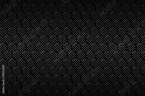 black carbon fiber hexagon pattern.