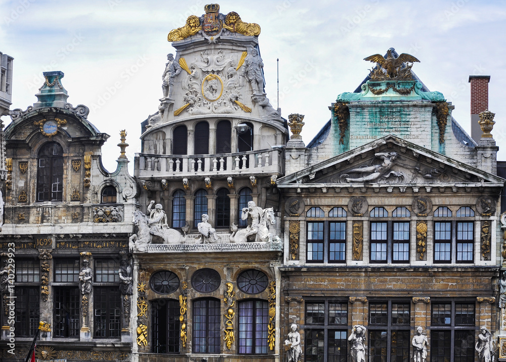 Guild Houses at the Grand Place in Brussels, Belgium, Europe