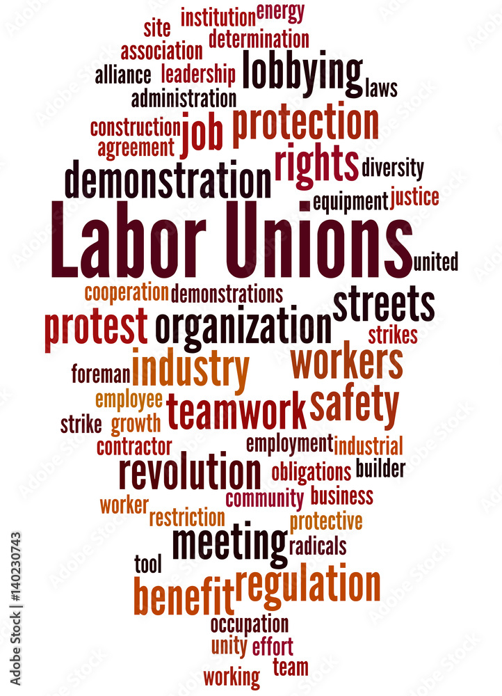 Obraz premium Labor unions, word cloud concept 7