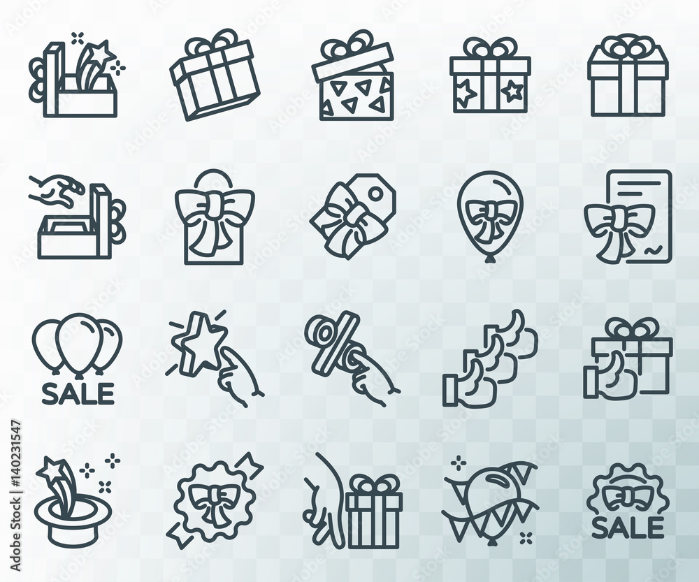 Simple Set Of Gifts Related Vector Line Icons Gift In A Box Gift simple-set-of-gifts-related-vector-line-icons-gift-in-a-box-gift