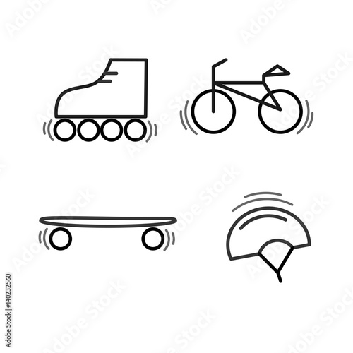 Sports thin line icon set for web and mobile. flat design.