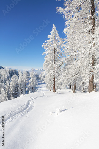 Verschneite Alpenlandschaft