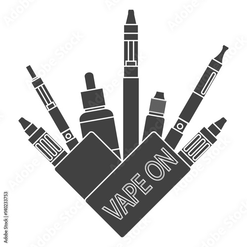  Electronic cigarette.  Vector illustration of vape. 