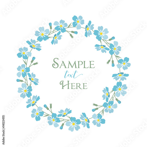 Vector blue forget me not flowers